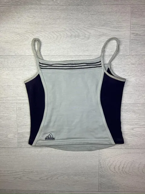 Vintage Adidas Strappy Tank Top – Grey & Navy