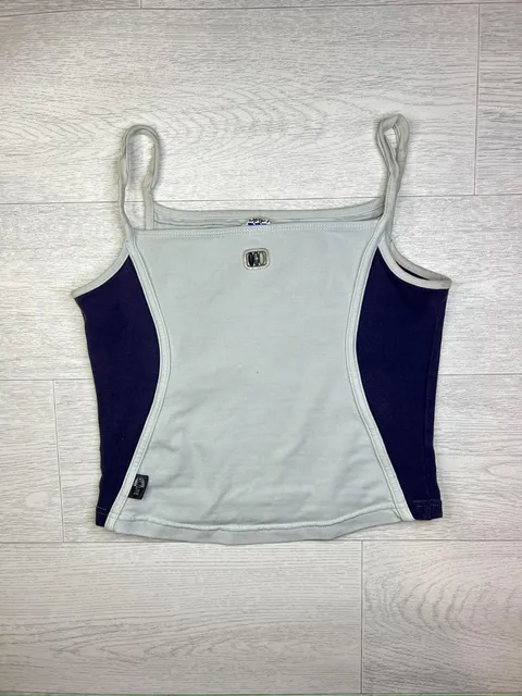 Vintage Adidas Strappy Tank Top – Grey & Navy - obrazek 2